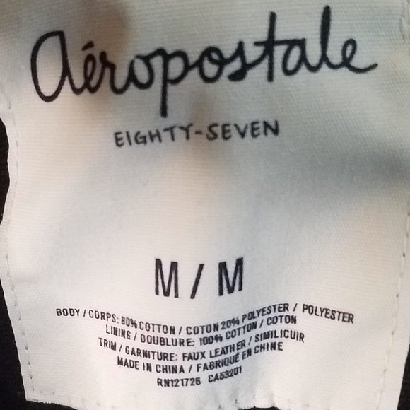 Navy Blue Military Look Blazer w/Faux Leather Trim - Picture 6 of 9